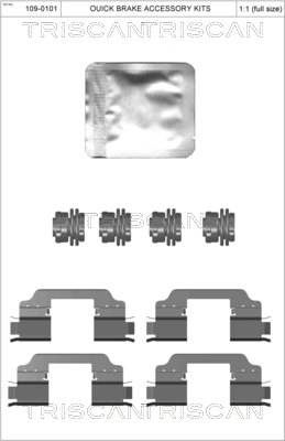 TRISCAN Tartozékkészlet, tárcsafékbetét 8105161623_TRIS