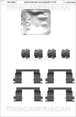 TRISCAN Tartozékkészlet, tárcsafékbetét 8105241627_TRIS