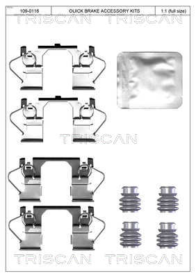 TRISCAN Tartozékkészlet, tárcsafékbetét 8105241629_TRIS