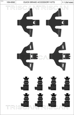 TRISCAN Tartozékkészlet, tárcsafékbetét 8105291626_TRIS