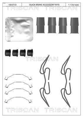 TRISCAN Tartozékkészlet, tárcsafékbetét 8105291632_TRIS