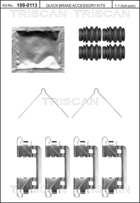 TRISCAN Tartozékkészlet, tárcsafékbetét 8105401622_TRIS