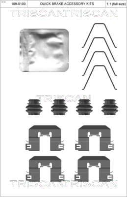 TRISCAN Tartozékkészlet, tárcsafékbetét 8105431654_TRIS