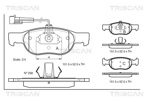 TRISCAN Első fékbetét 811015006_TRIS