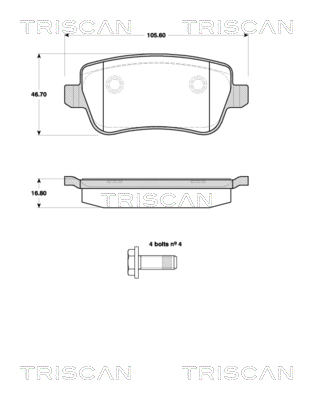 TRISCAN Hátsó fékbetét 811015043_TRIS
