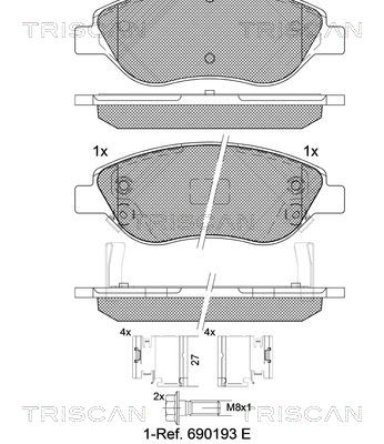 TRISCAN Fékbetét, mind 811015073_TRIS