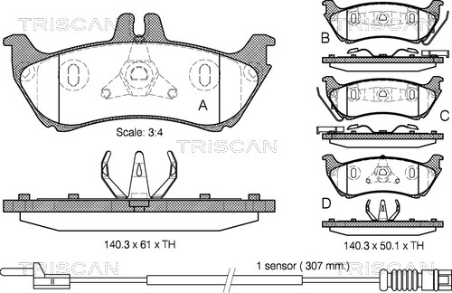 TRISCAN Fékbetét, mind 811023029_TRIS