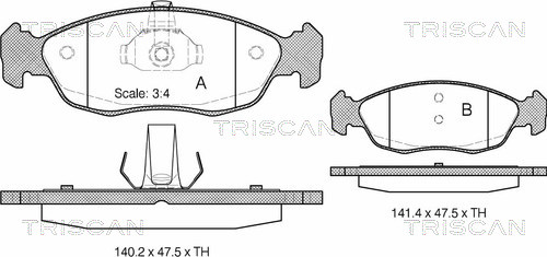 TRISCAN Fékbetét, mind 811028007_TRIS