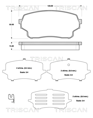 TRISCAN Fékbetét, mind 811069016_TRIS