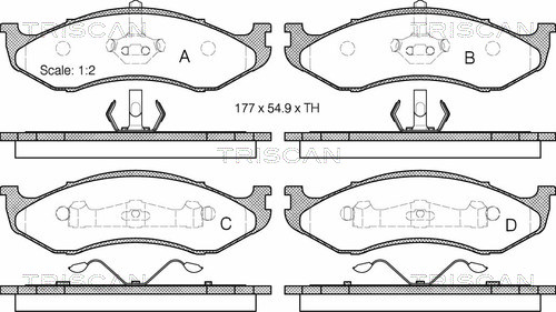 TRISCAN Fékbetét, mind 811080525_TRIS