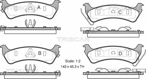 TRISCAN Fékbetét, mind 811080530_TRIS