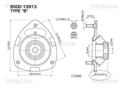 TRISCAN Toronycsapágy+szilent 850013913_TRIS