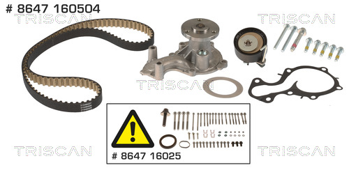 TRISCAN Vezérműszíjkészlet vízpumpával 8647160504_TRIS