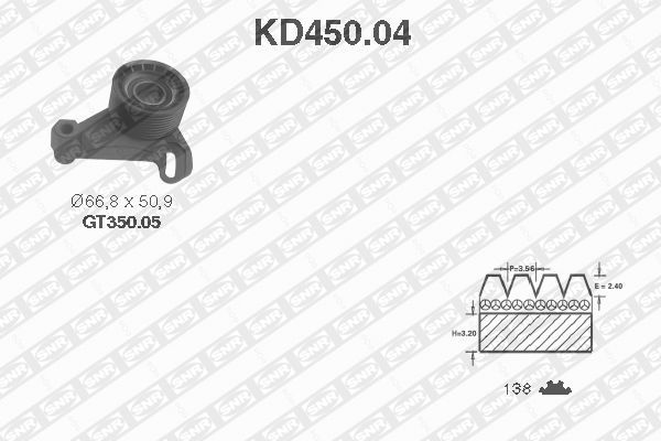 SNR Vezérműszíj készlet KD450.04_SNR