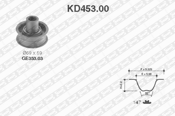 SNR Vezérműszíj készlet KD453.00_SNR