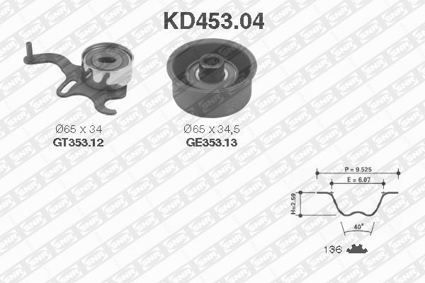 SNR Vezérműszíj készlet KD453.04_SNR