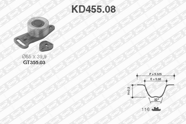 SNR Vezérműszíj készlet KD455.08_SNR