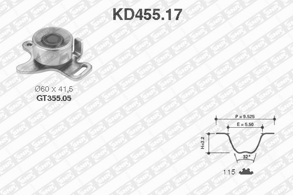 SNR Vezérműszíj készlet KD455.17_SNR