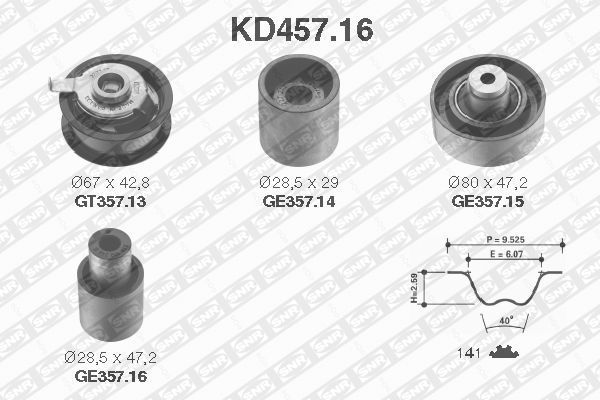 SNR Vezérműszíj készlet KD457.16_SNR