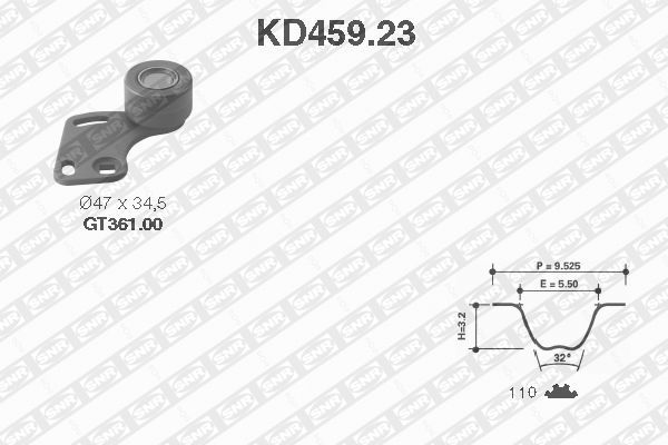 SNR Vezérműszíj készlet KD459.23_SNR