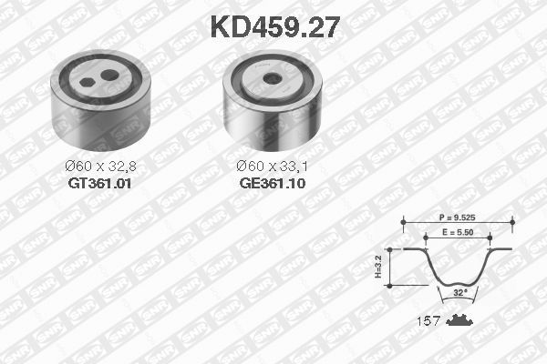 SNR Vezérműszíj készlet KD459.27_SNR