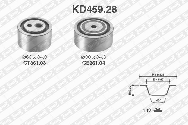 SNR Vezérműszíj készlet KD459.28_SNR