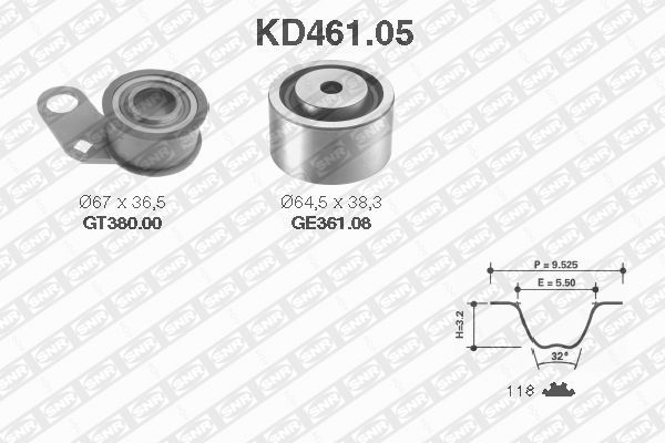 SNR Vezérműszíj készlet KD461.05_SNR