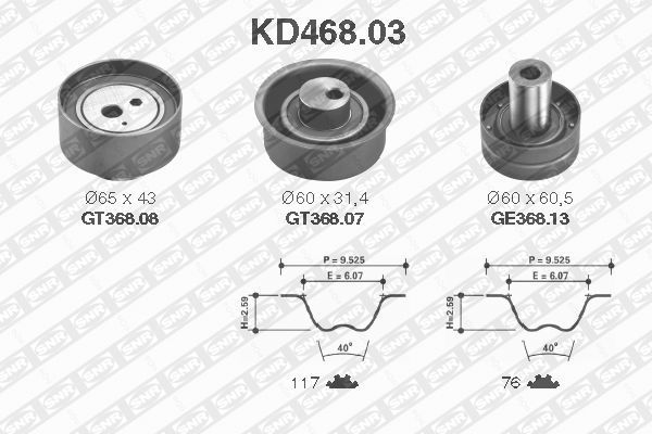 SNR Vezérműszíj készlet KD468.03_SNR