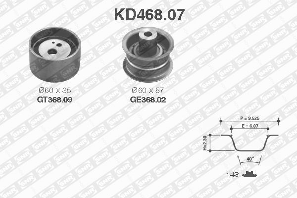 SNR Vezérműszíj készlet KD468.07_SNR