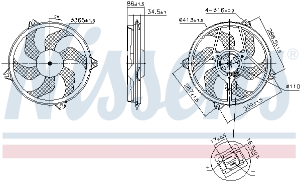 NISSENS Ventilátor, vízhűtő 850093_NIS