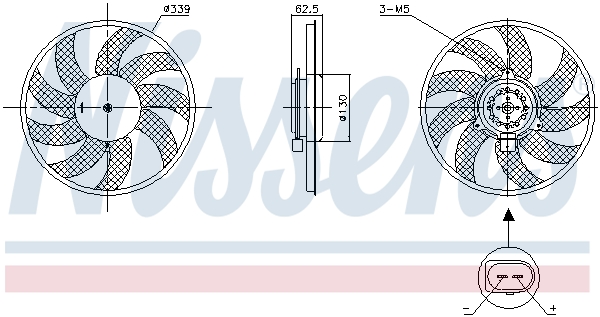 NISSENS Ventilátor, vízhűtő 850105_NIS