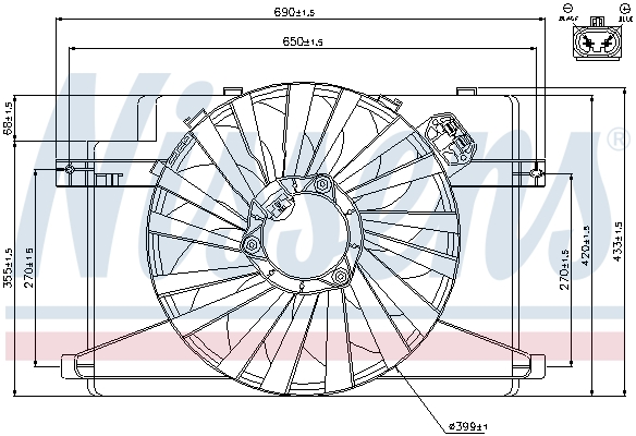 NISSENS Ventilátor, vízhűtő 85106_NIS