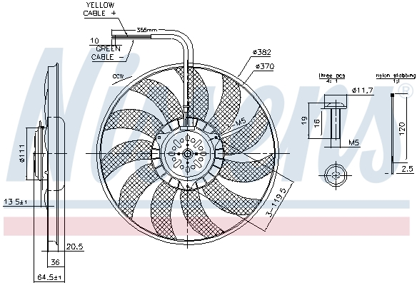 NISSENS Ventilátor, vízhűtő 85732_NIS