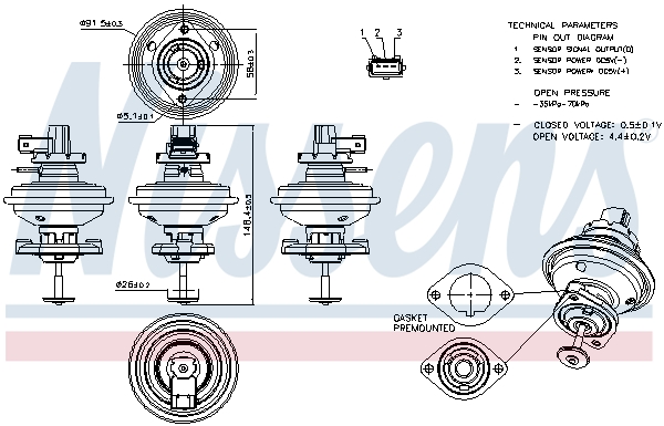 NISSENS EGR szelep 98208_NIS