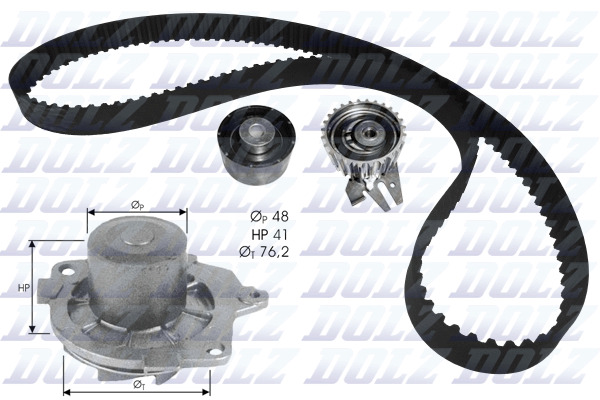 DOLZ Vezérműszíjkészlet vízpumpával KD114_DOLZ