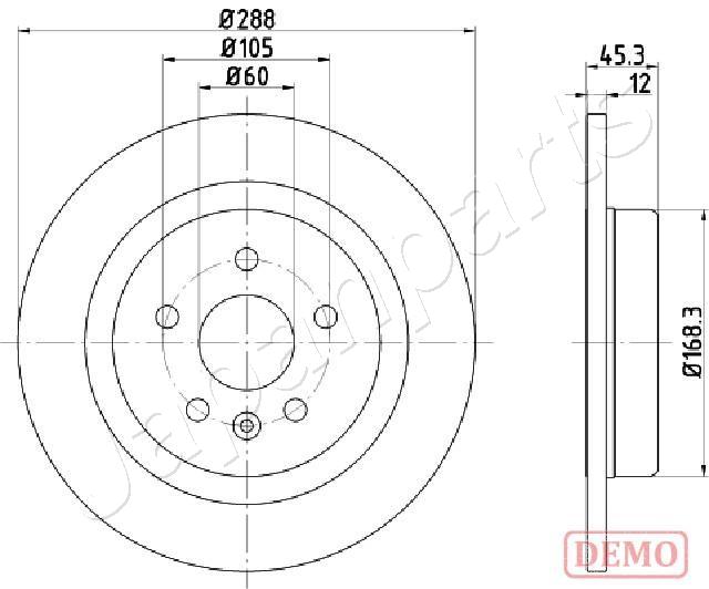 JAPANPARTS Hátsó féktárcsa DP-0404C_JP