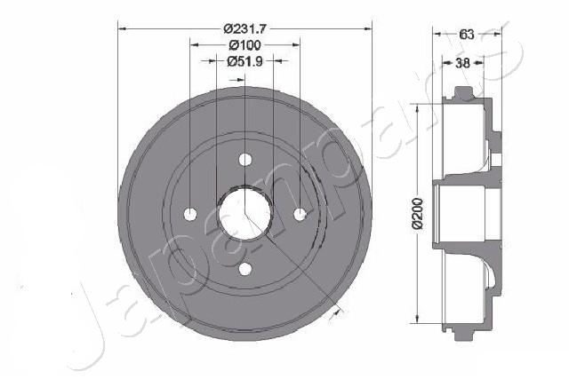 JAPANPARTS Fékdob TA-0401C_JP