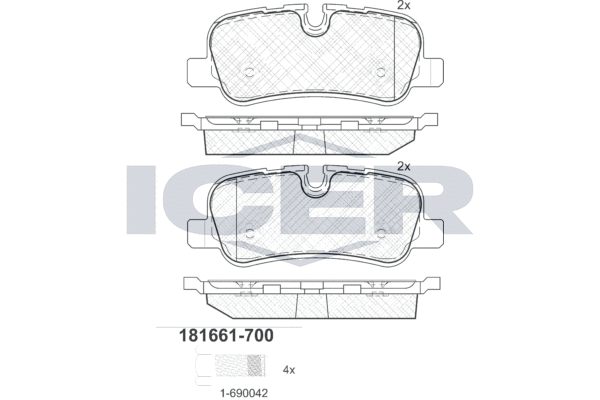 ICER Hátsó fékbetét 181661-700_ICER