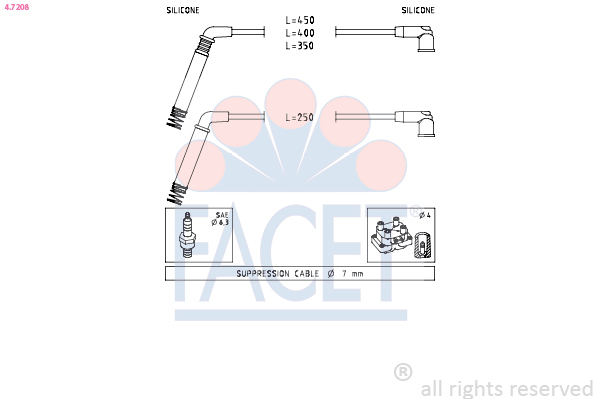 FACET Gyújtókábel készlet 4.7208_FACET