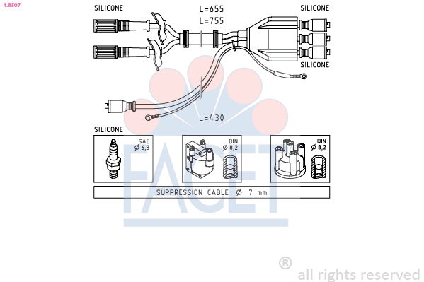 FACET Gyújtókábel készlet 4.8507_FACET