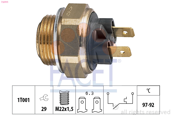 FACET Ventilátor kapcsoló 7.5111_FACET