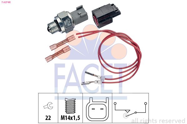 FACET Tolatólampa kapcsoló 7.6274K_FACET