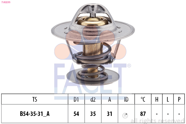 FACET Termosztát+O gyűrű 7.8223S_FACET