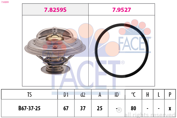 FACET Termosztát+O gyűrű 7.8259_FACET