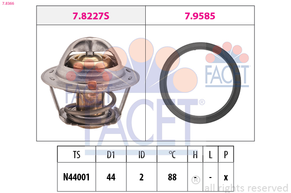 FACET Termosztát+O gyűrű 7.8366_FACET