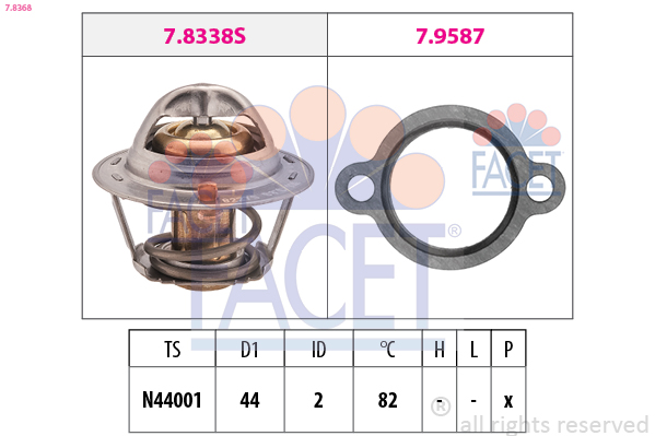 FACET Termosztát+tömítés 7.8368_FACET