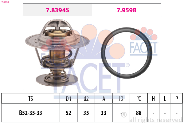 FACET Termosztát+O gyűrű 7.8394_FACET