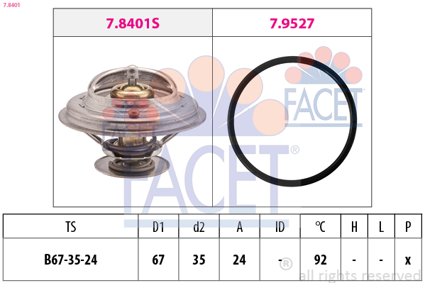 FACET Termosztát+tömítés 7.8401_FACET