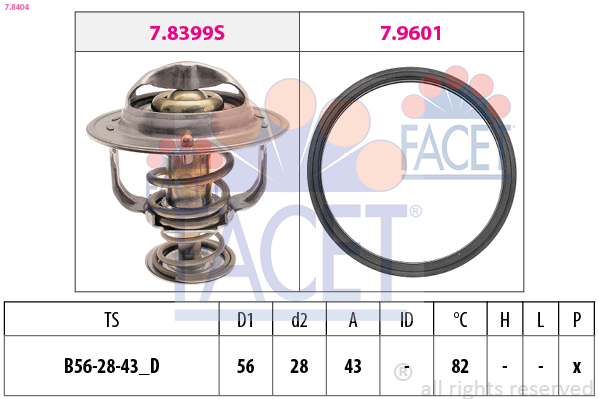 FACET Termosztát+O gyűrű 7.8404_FACET