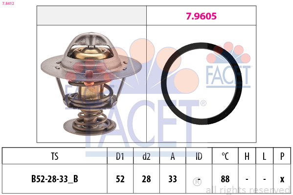 FACET Termosztát+O gyűrű 7.8412_FACET